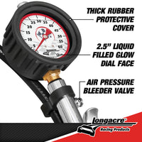 LONGACRE LIQUID FILLED 2½” GID QUICK FILL TIRE GAUGE 0-60 PSI