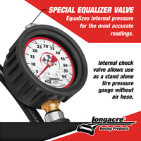 LONGACRE LIQUID FILLED 2½” GID QUICK FILL TIRE GAUGE 0-60 PSI