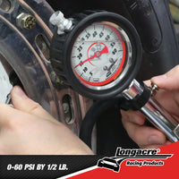 LONGACRE LIQUID FILLED 2½” GID QUICK FILL TIRE GAUGE 0-60 PSI