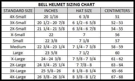 Size Charts  Bell Helmets