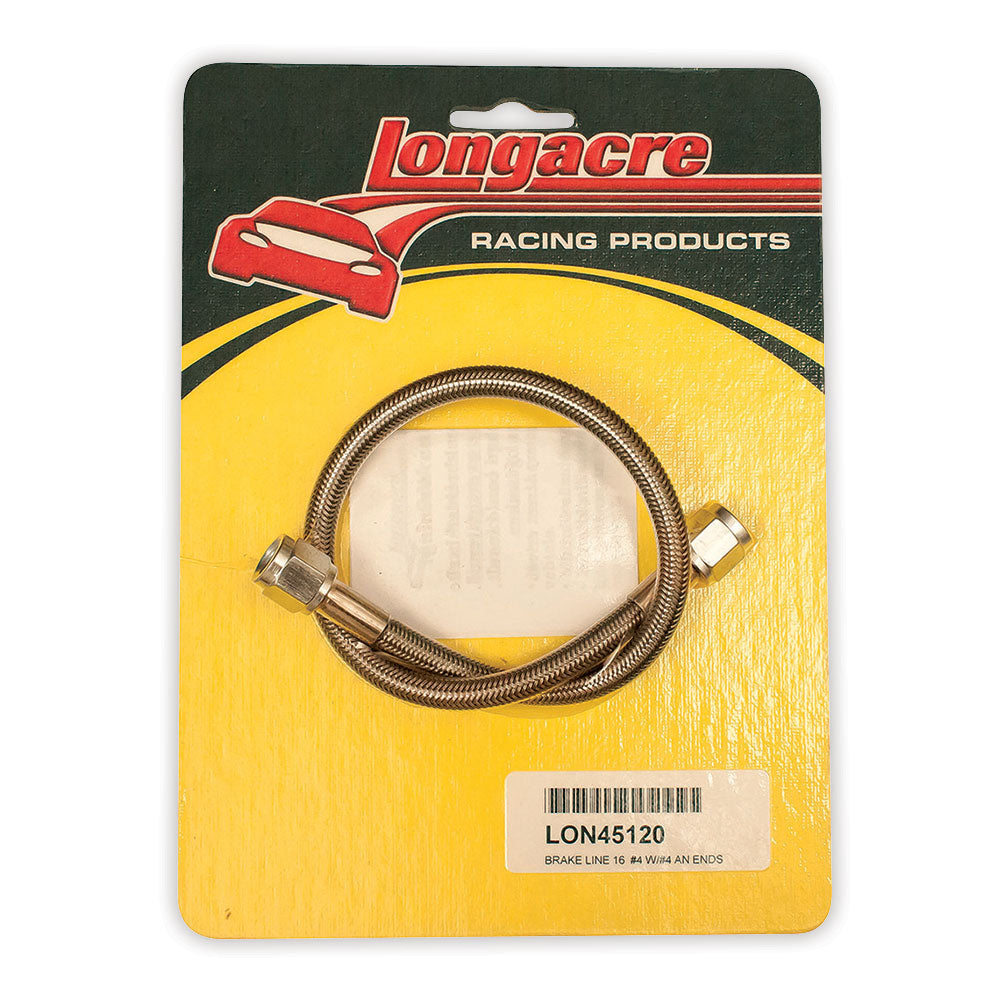 LONGACRE BRAKE LINE - 16" #4 w- #4 AN BOTH ENDS