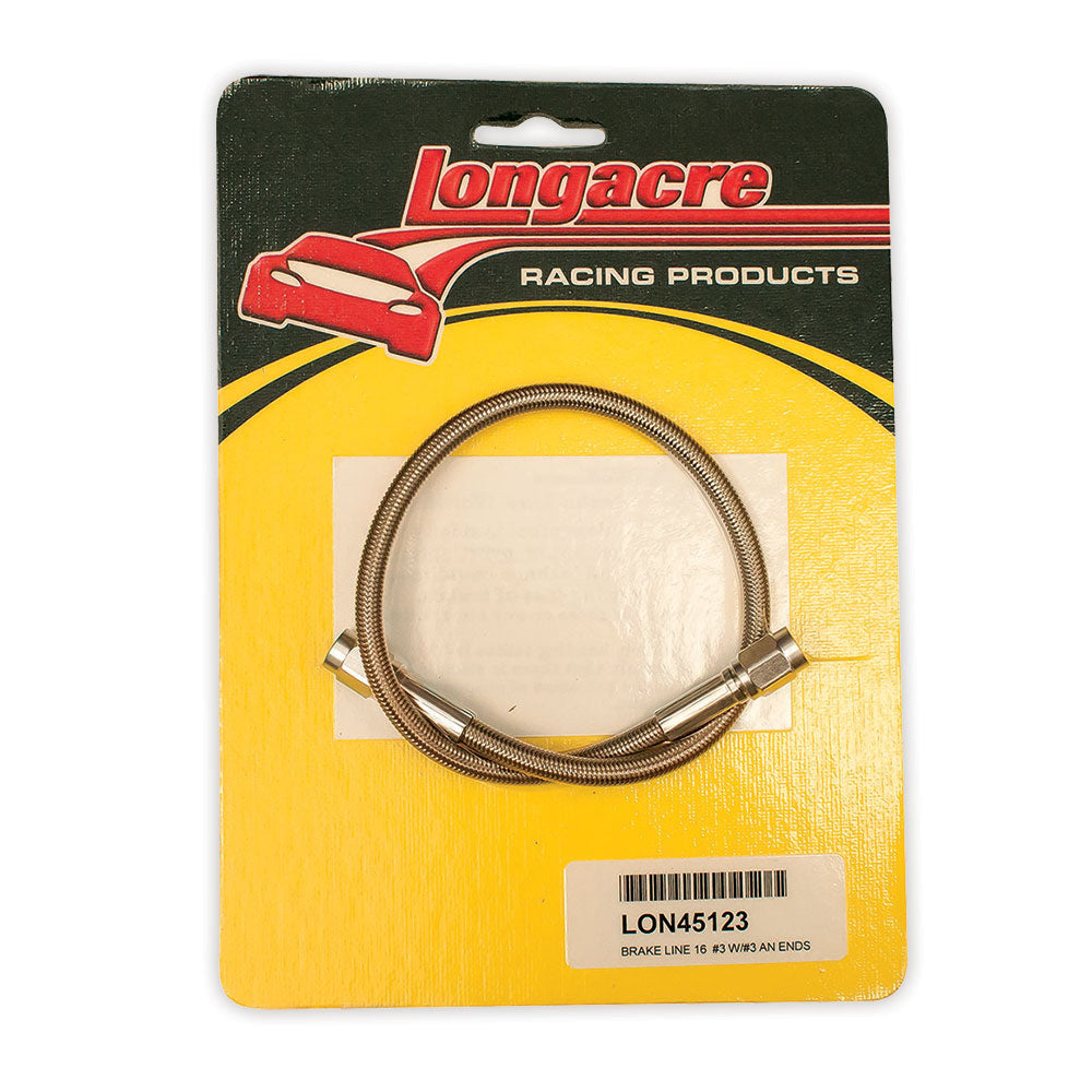 LONGACRE BRAKE LINE - 16" #3 w- #3 AN BOTH ENDS