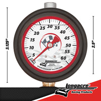 LONGACRE LIQUID FILLED 2½” GID QUICK FILL TIRE GAUGE 0-60 PSI
